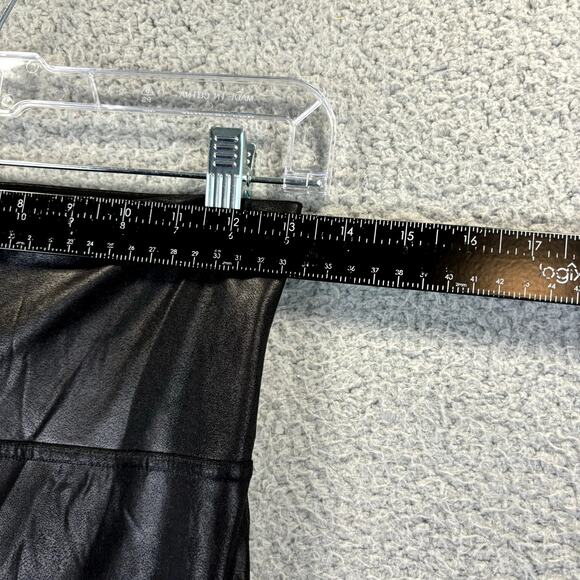 Spanx Faux Leather Leggings Medium Quilted Moto Liquid Look High Rise Shaping - Picture 10 of 13